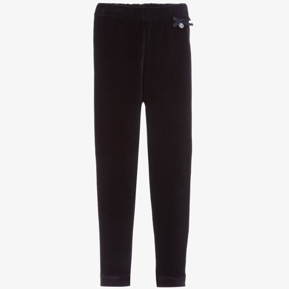 Lapin House-Blue Cotton Velour Leggings | Childrensalon Outlet