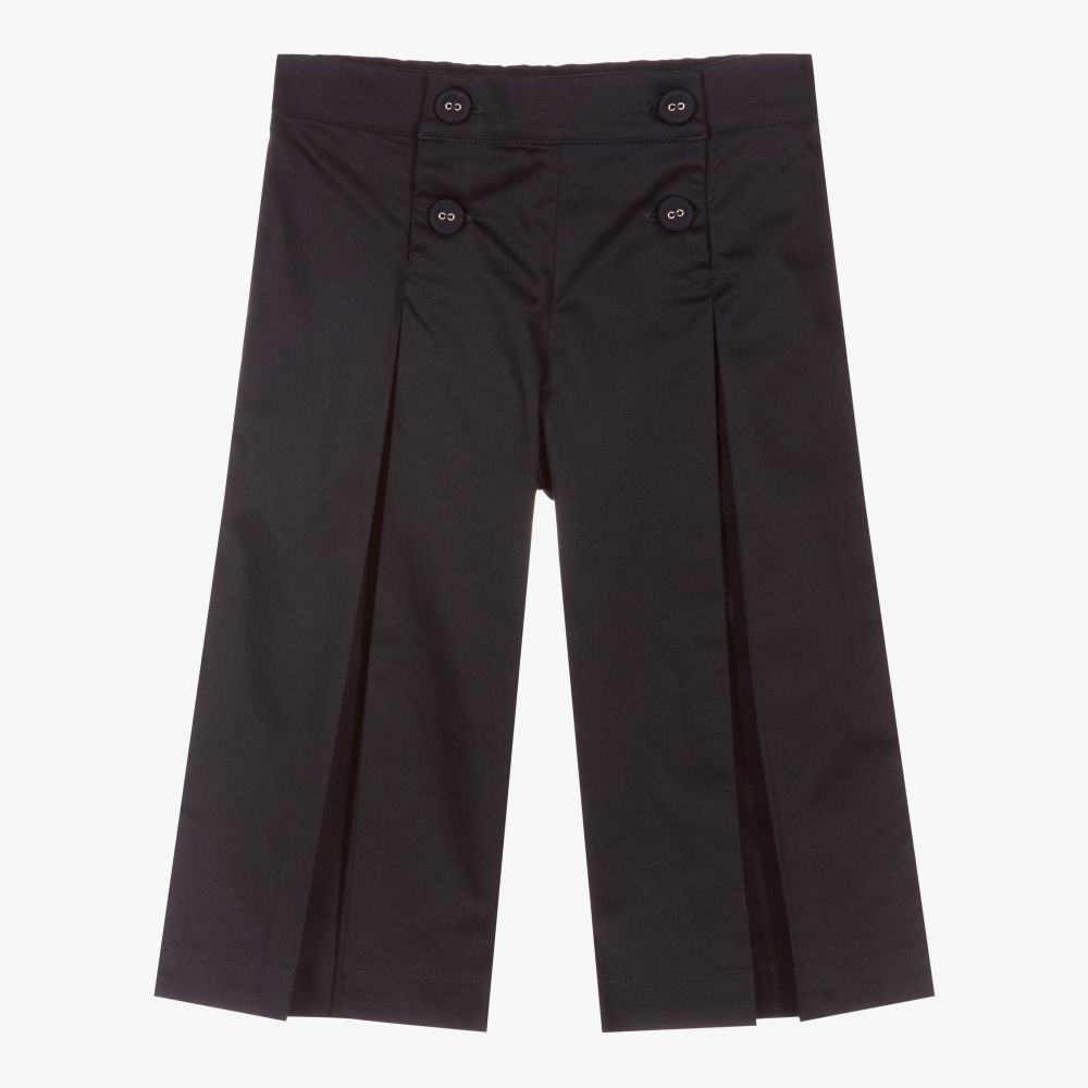 Lapin House - Blue Cropped Wide Leg Trousers | Childrensalon