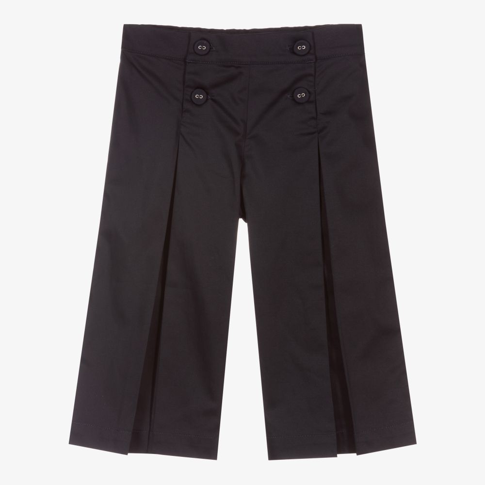 Lapin House-Blue Cropped Wide Leg Trousers | Childrensalon Outlet