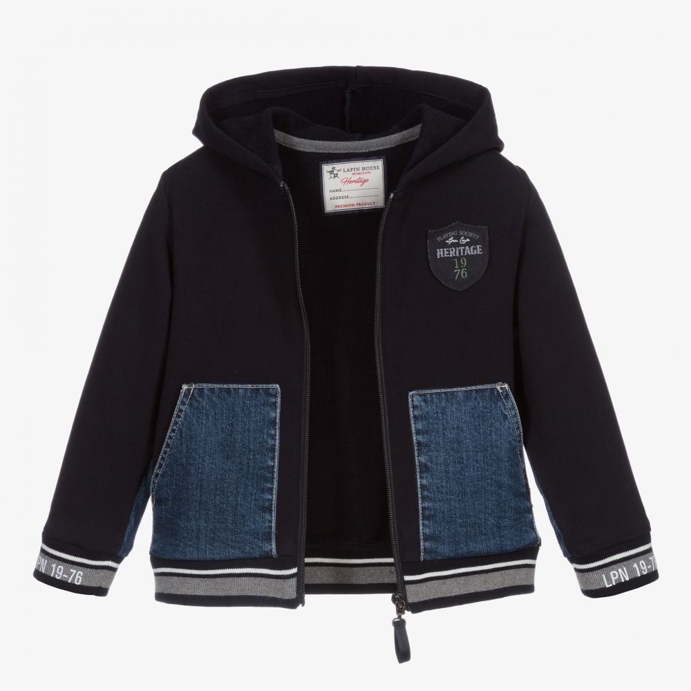 Lapin House - Blue Denim & Jersey Jacket | Childrensalon Outlet