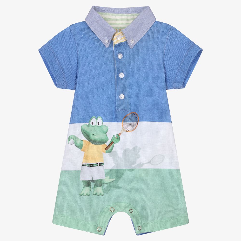 Lapin House - Blue & Green Cotton Shortie | Childrensalon