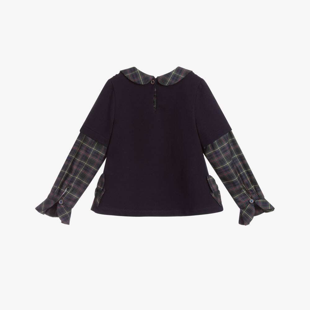Lapin House-Сине-зеленый топ в шотландскую клетку | Childrensalon Outlet