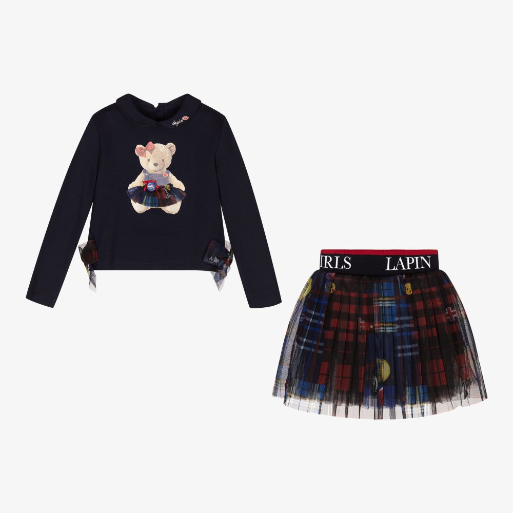 Lapin House-Blue Jersey & Tulle Skirt Set | Childrensalon Outlet