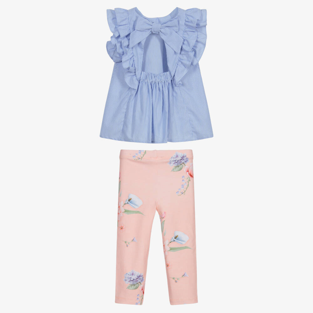 Lapin House-Blue & Orange Leggings Set | Childrensalon Outlet