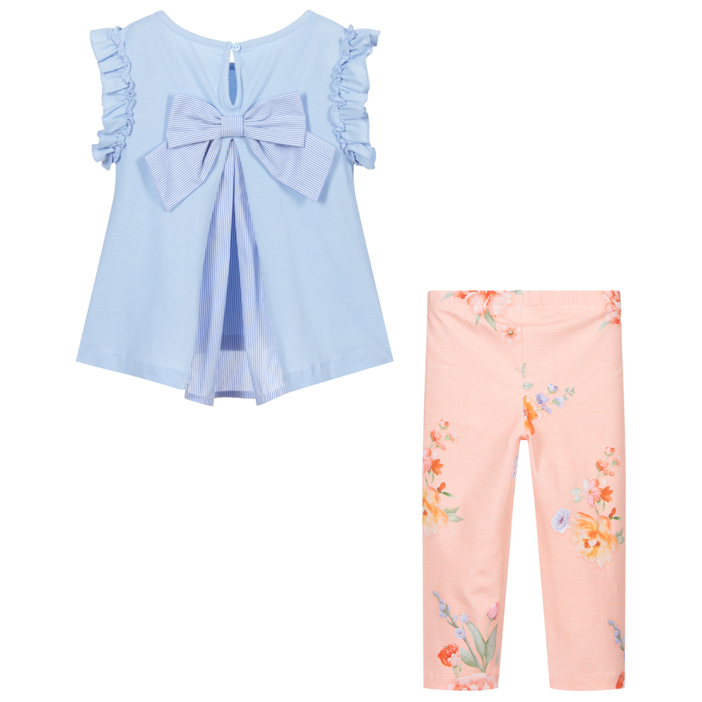 Lapin House-طقم ليغنغز قطن جيرسي لون أزرق وزهري | Childrensalon Outlet