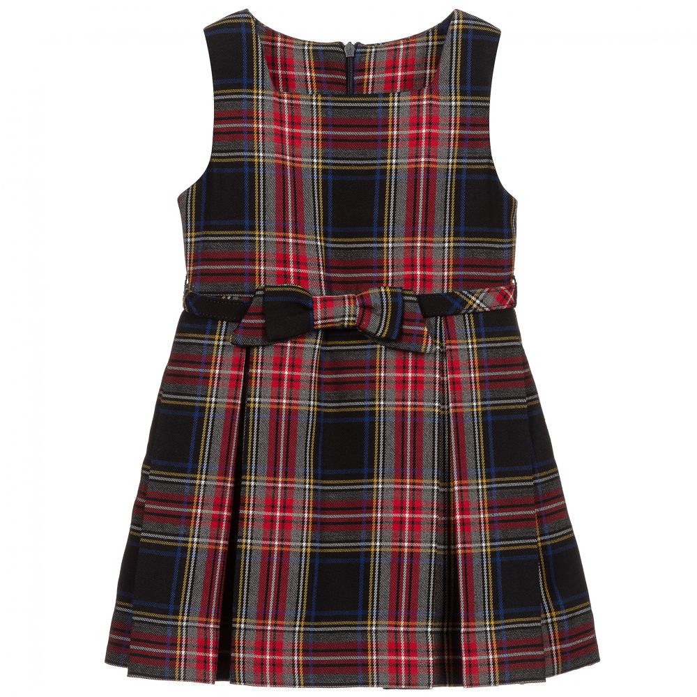 Lapin House - Blue, Red & Grey Tartan Dress | Childrensalon