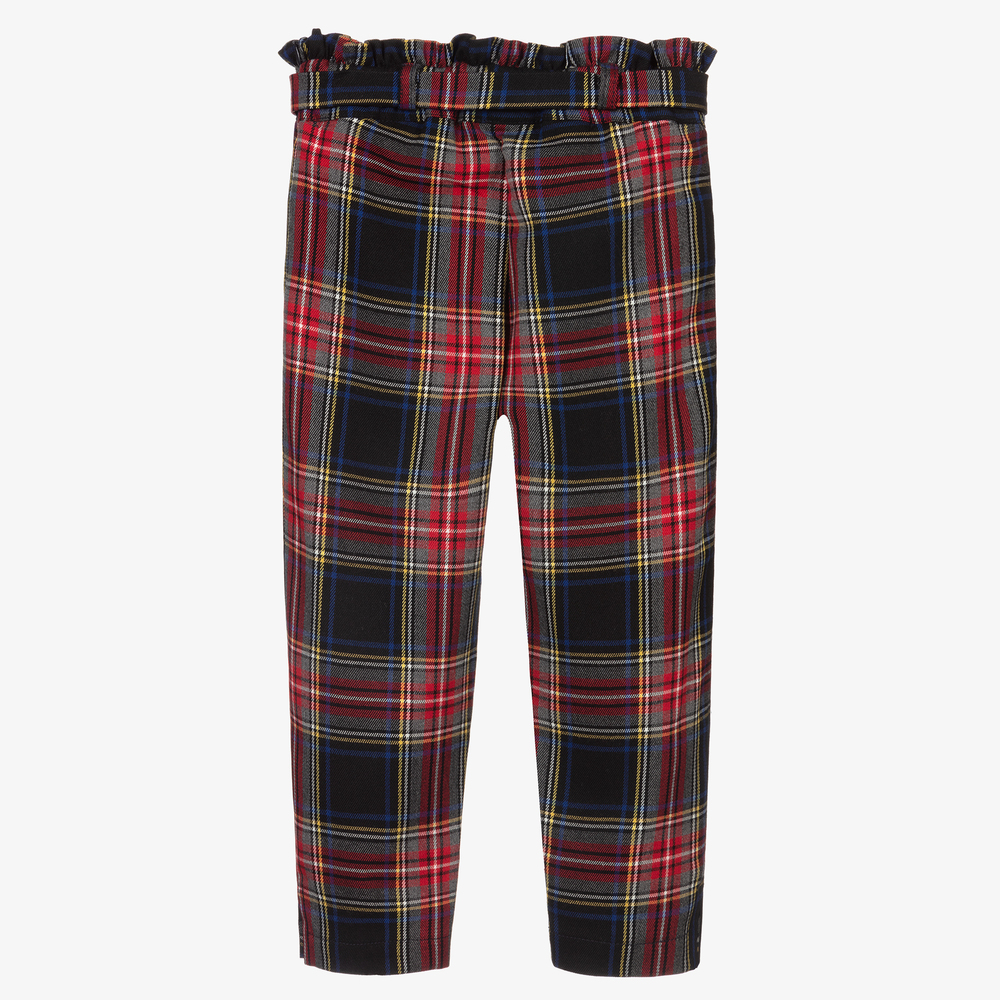 Red white and blue plaid pants top