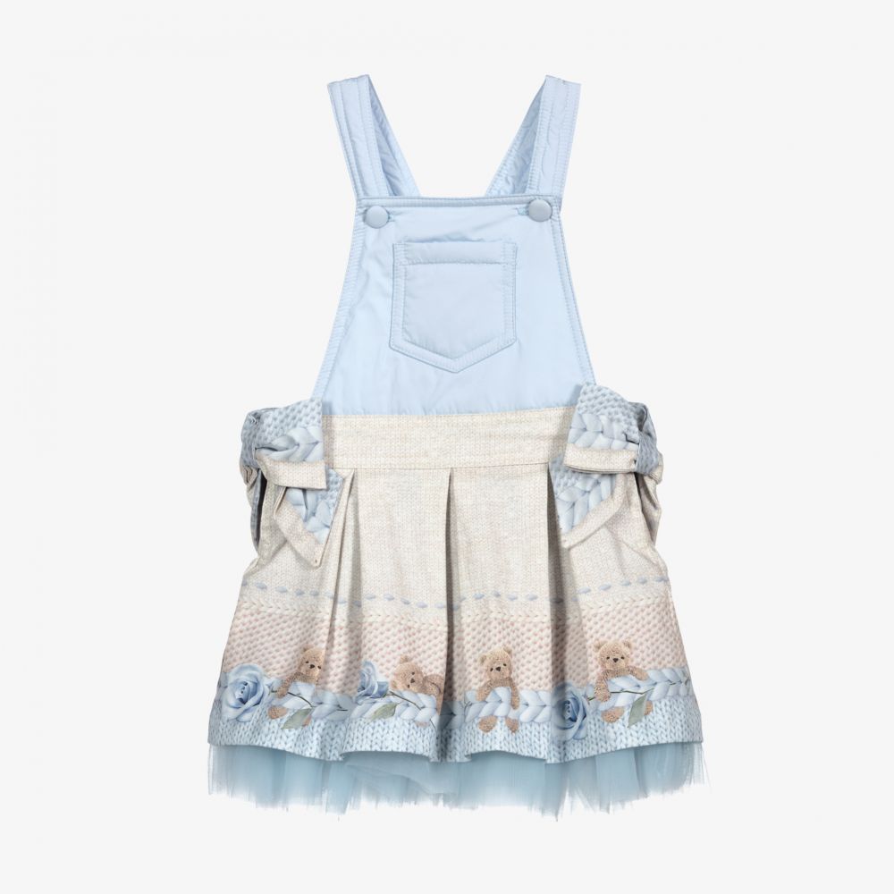 Lapin House-فستان بينافور مزيج قطن لون أزرق فاتح | Childrensalon Outlet