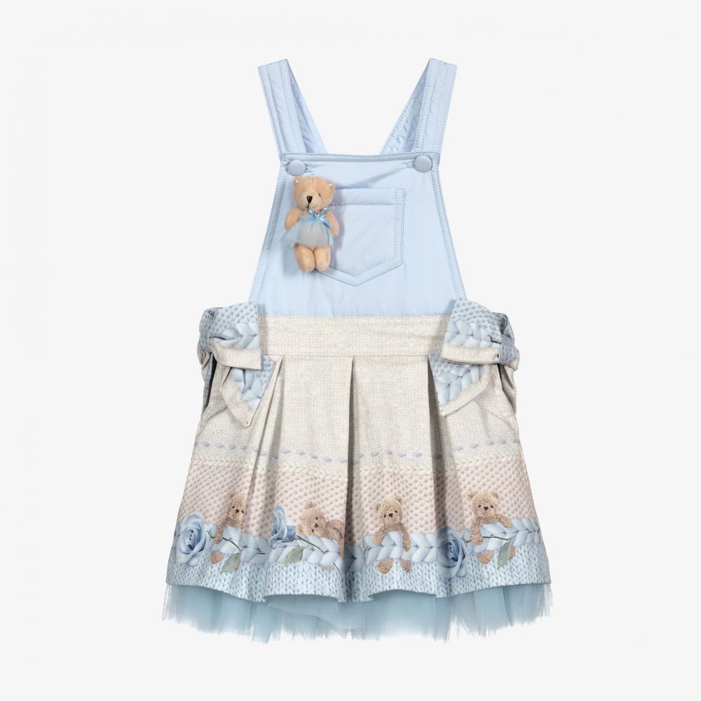 Lapin House - Blaues Trägerkleid mit Teddy | Childrensalon