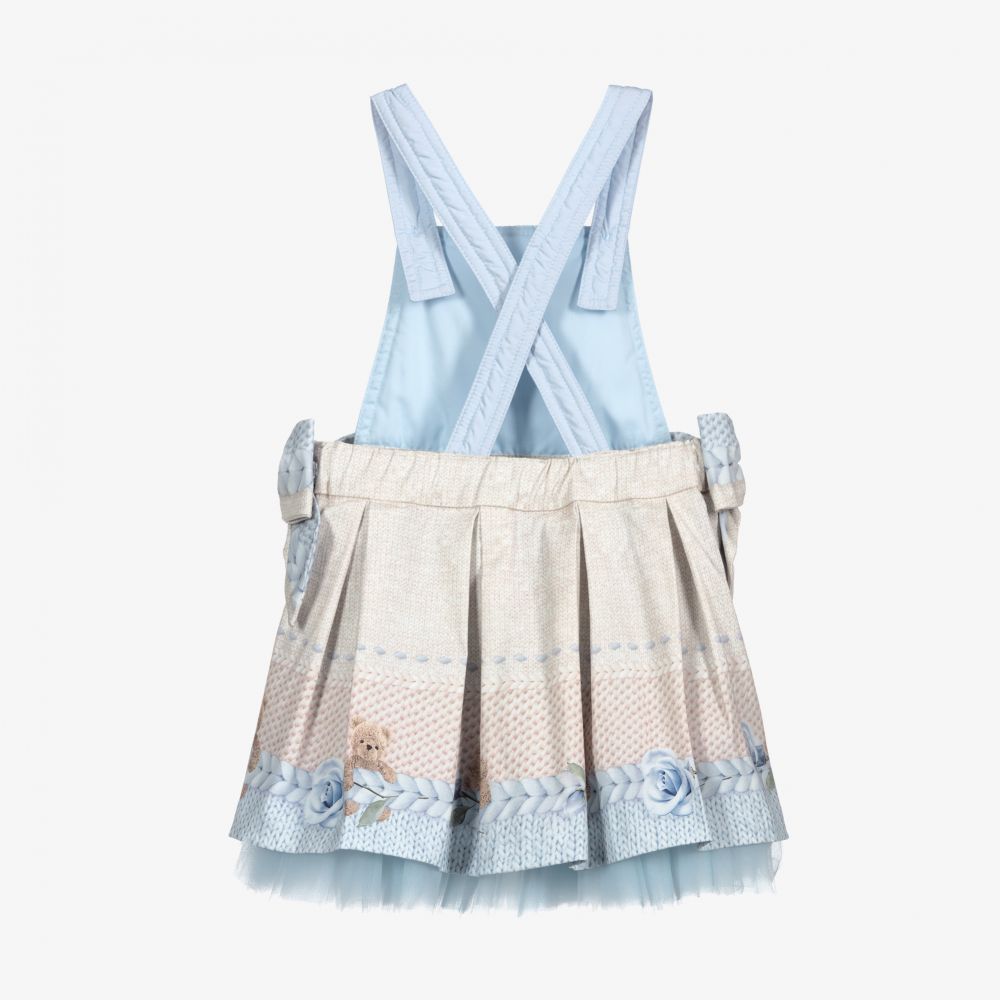 Lapin House-فستان بينافور مزيج قطن لون أزرق فاتح | Childrensalon Outlet