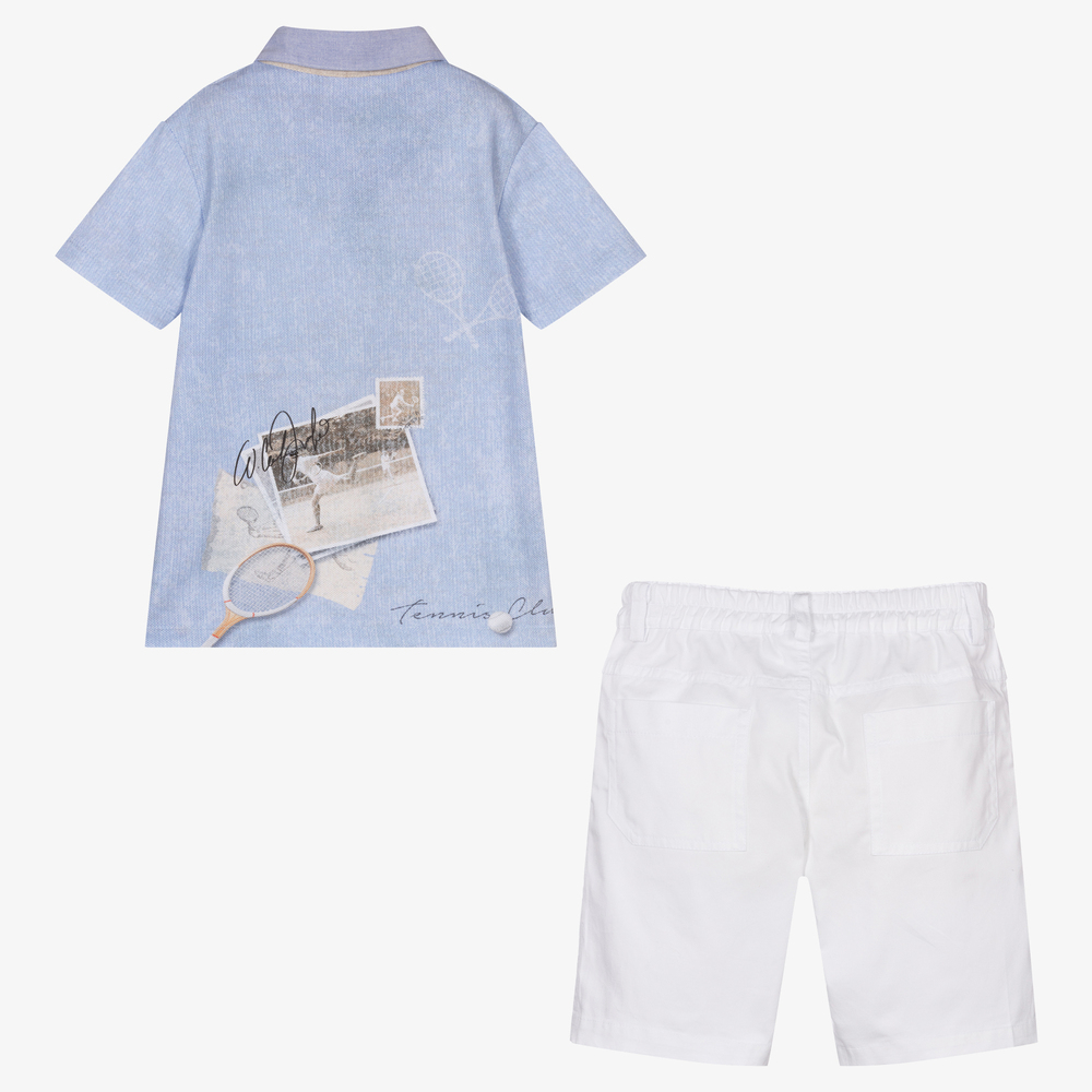 Lapin House-Blue Tennis Top & Shorts Set | Childrensalon Outlet