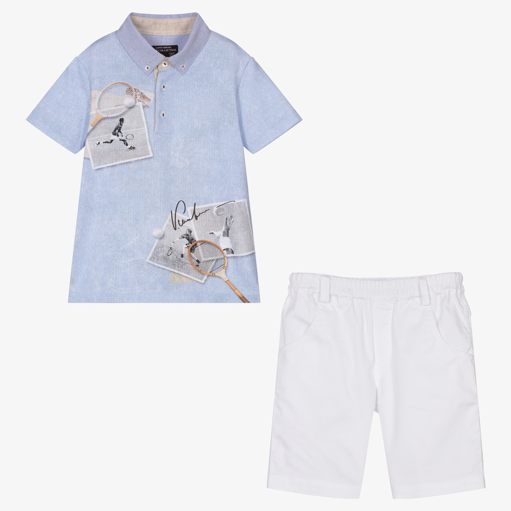 Lapin House-Blue Tennis Top & Shorts Set | Childrensalon Outlet