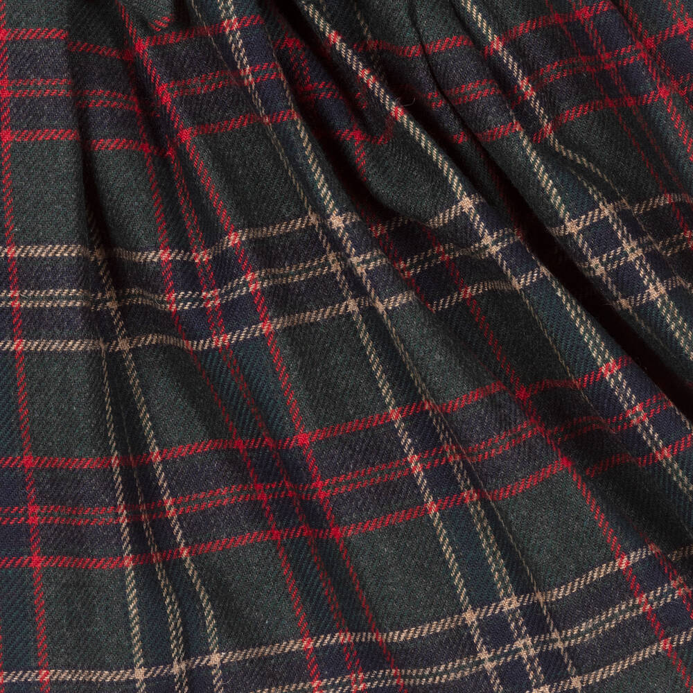 لابين هاوس-فستان قطن مخمل وتارتان لون كحلي وأخضر | Childrensalon Outlet