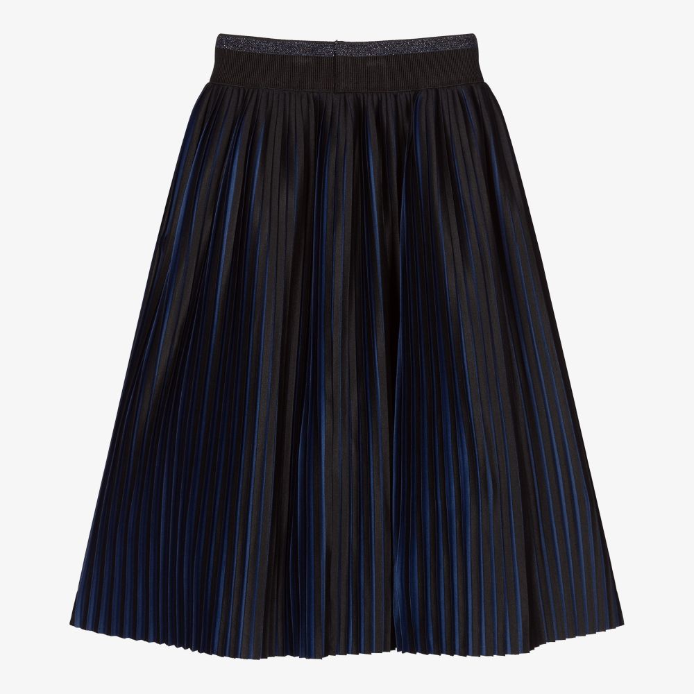 Lapin House-Blue Viscose Pleated Skirt | Childrensalon Outlet