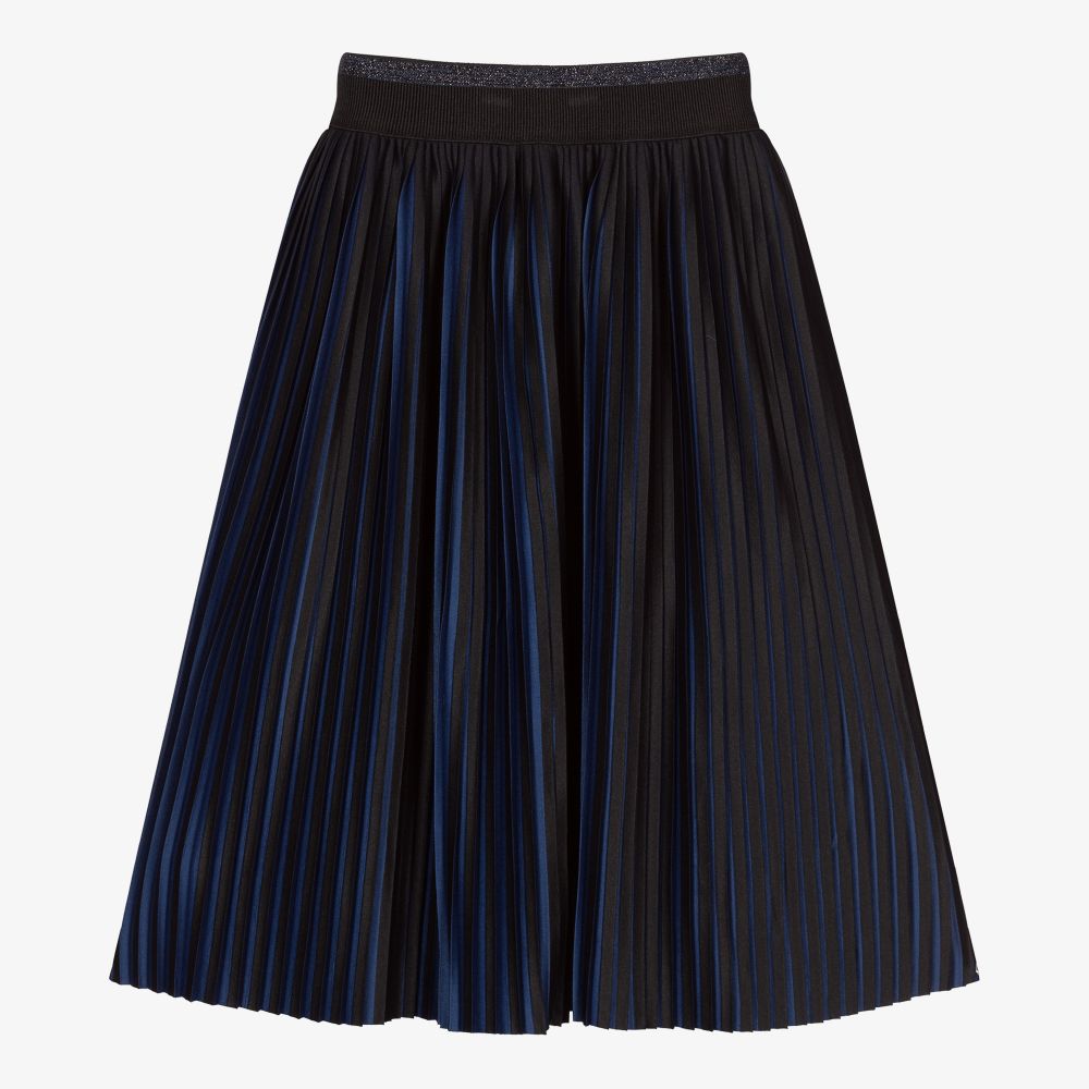 Lapin House - Blue Viscose Pleated Skirt | Childrensalon