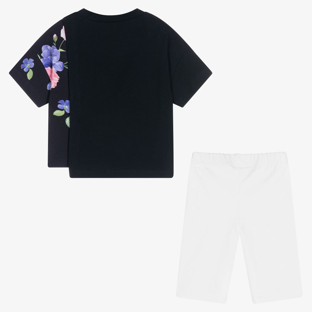 Lapin House-Синяя футболка и белые шорты из хлопка | Childrensalon Outlet
