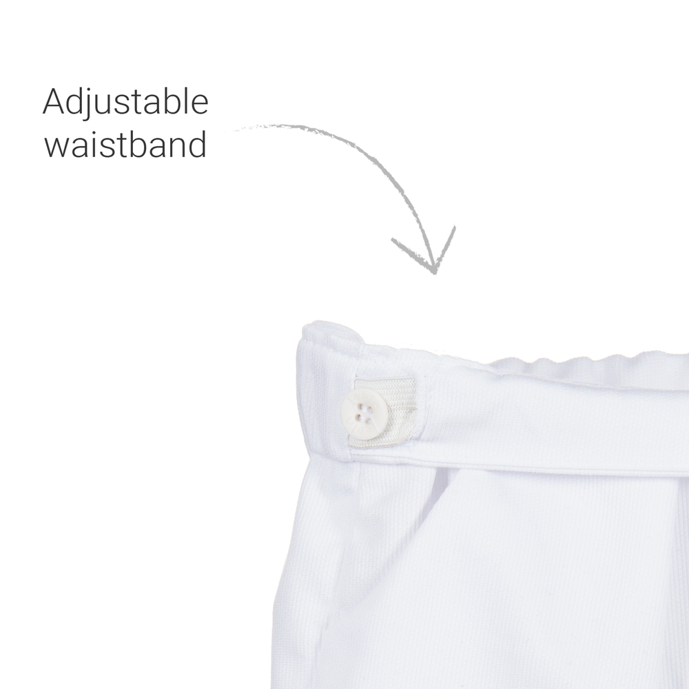 Lapin House-طقم بلوز قطن ستريتش وشورت لون أزرق وأبيض | Childrensalon Outlet