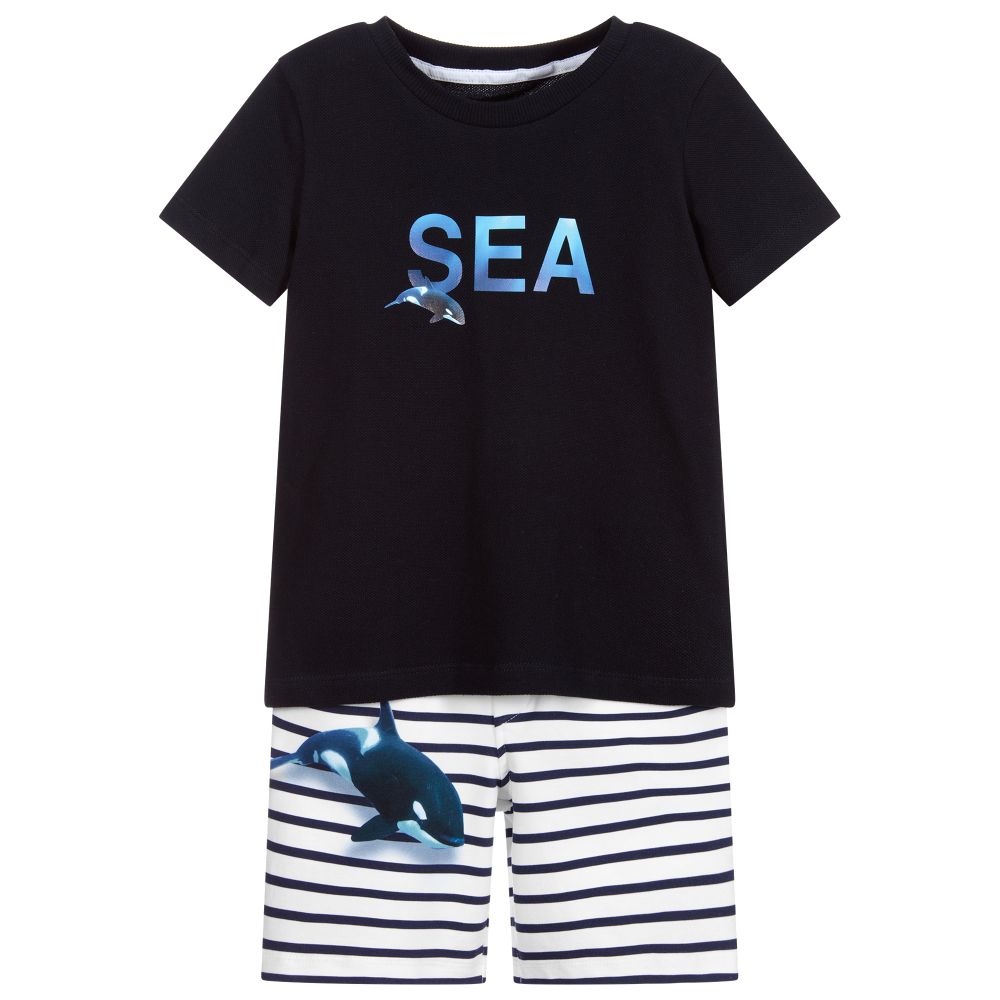 Lapin House - Blue & White Shorts Set | Childrensalon