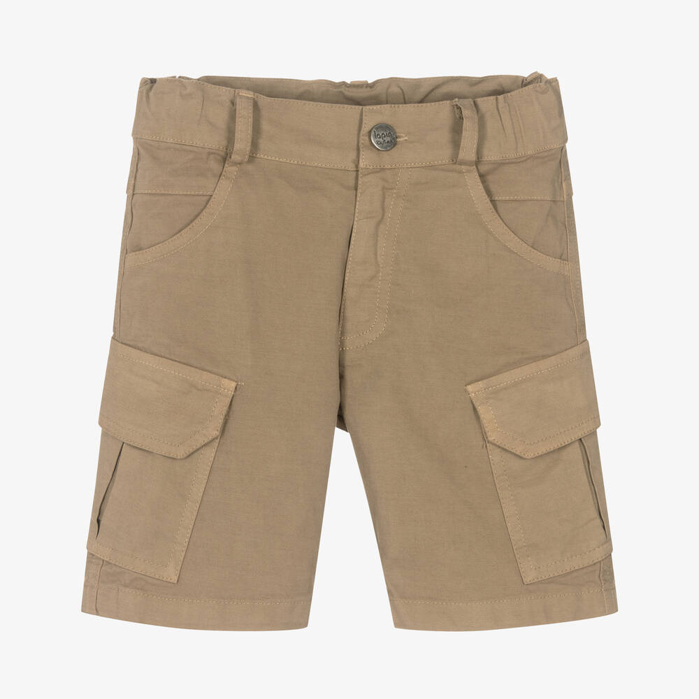 Lapin House-Boys Beige Cotton Cargo Shorts | Childrensalon Outlet