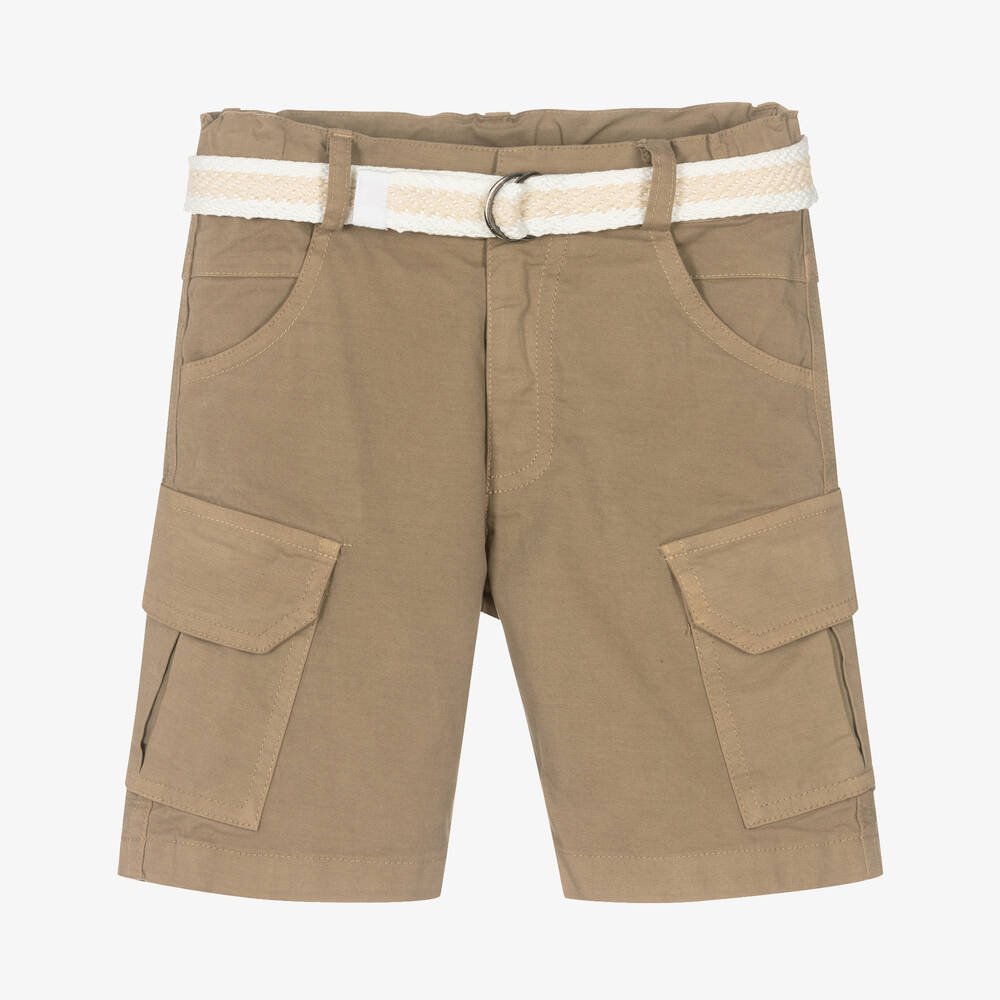 Lapin House - Boys Beige Cotton Cargo Shorts | Childrensalon