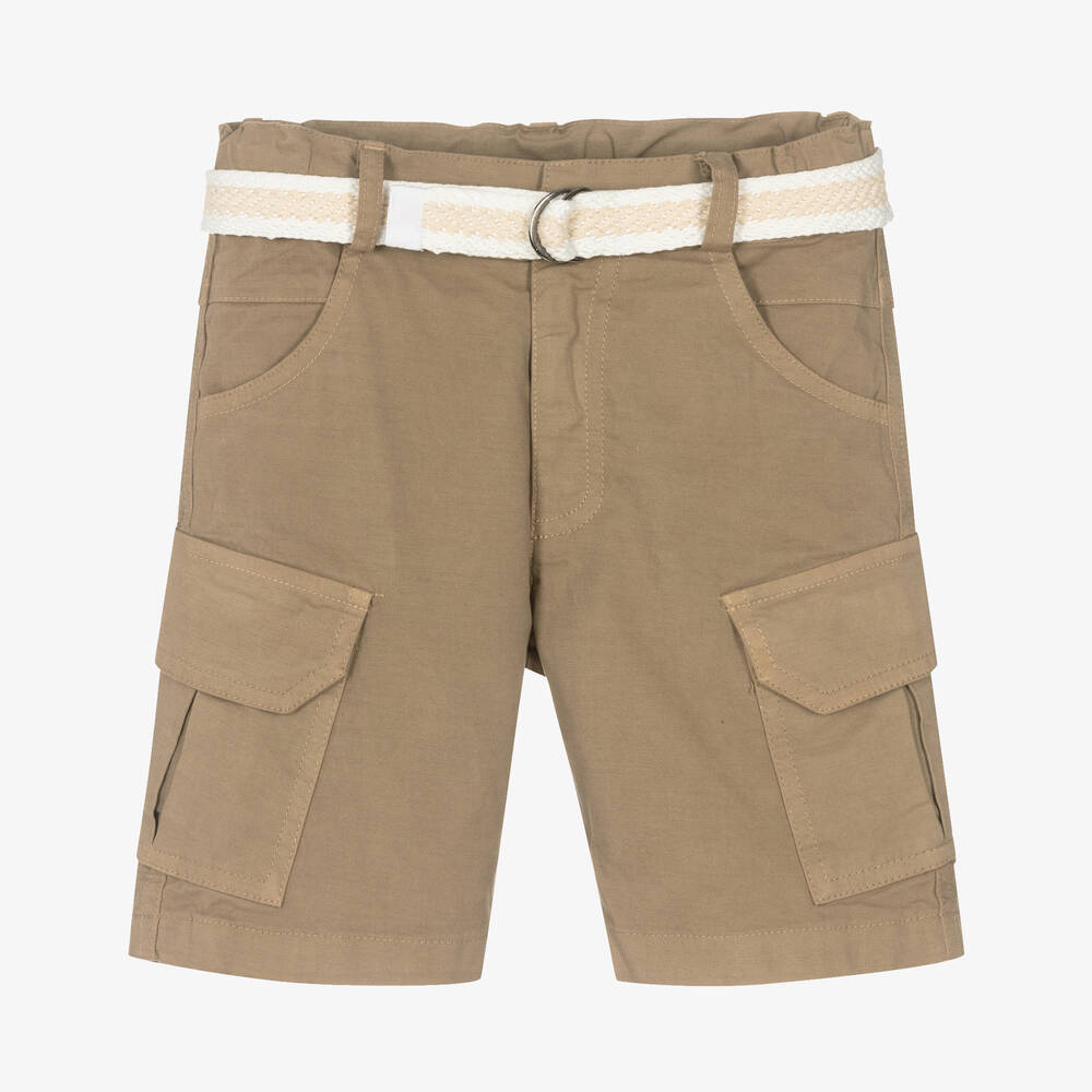 Lapin House-Boys Beige Cotton Cargo Shorts | Childrensalon Outlet