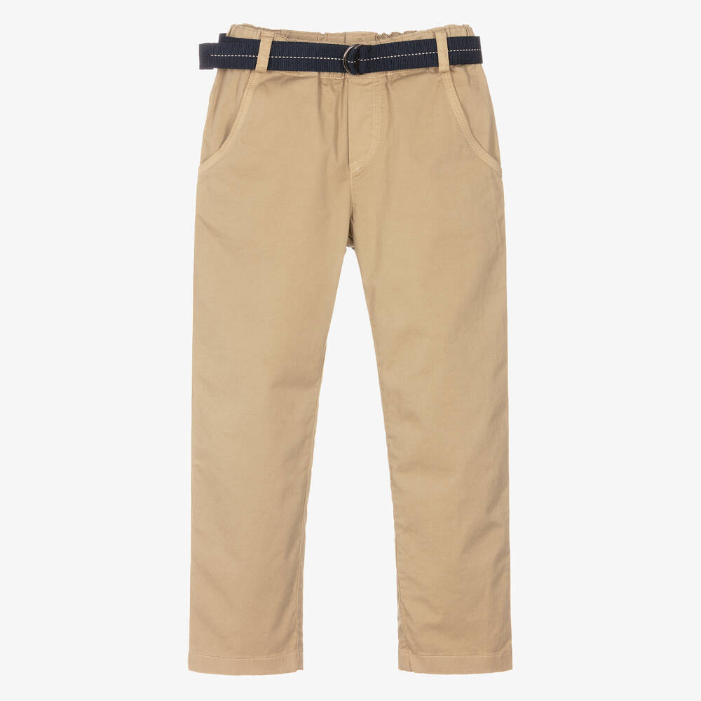 Lapin House - Boys Beige Cotton Trousers | Childrensalon