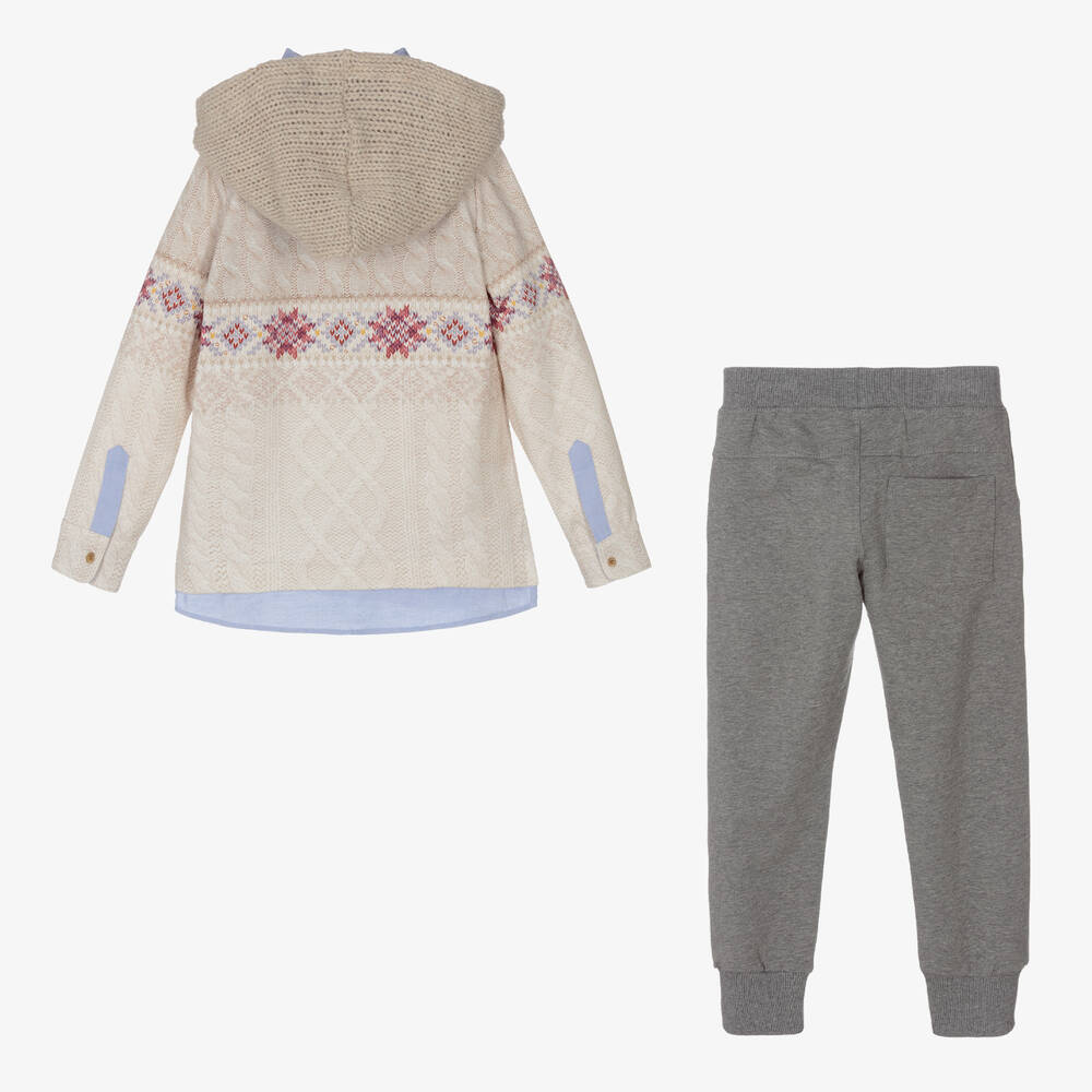 Lapin House-Серо-бежевый комплект с брюками | Childrensalon Outlet