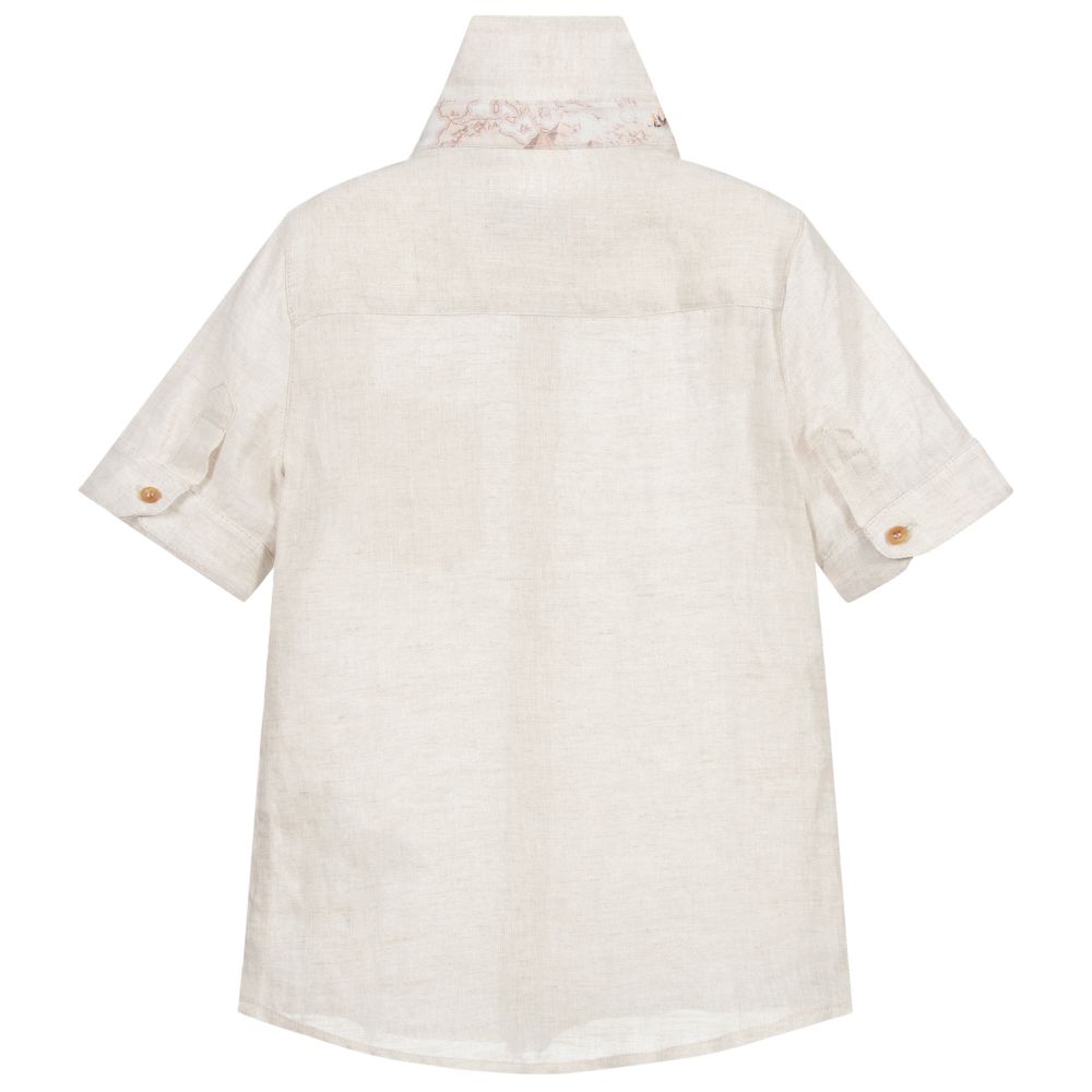 Lapin House-Boys Beige Linen Shirt | Childrensalon Outlet