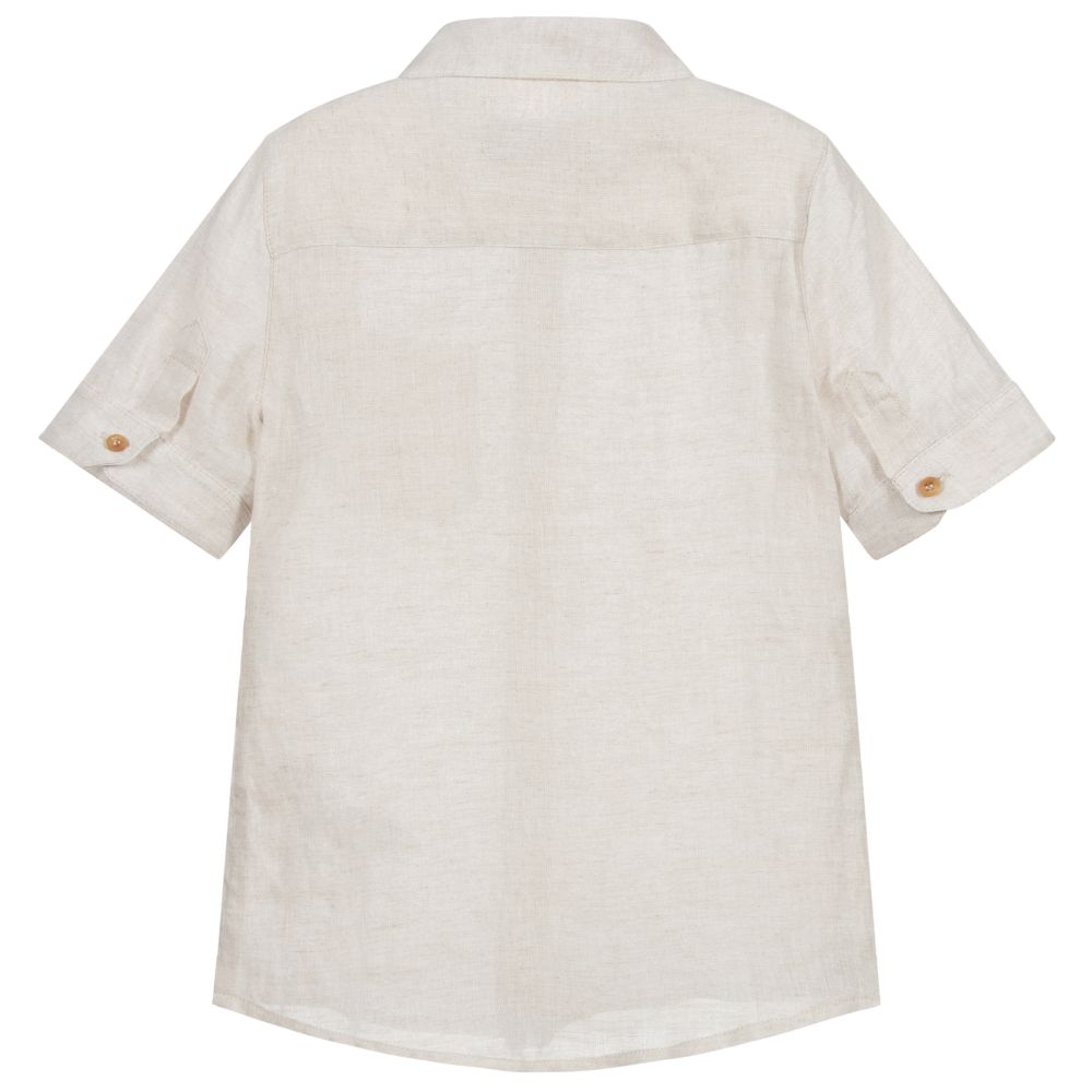 Lapin House-Boys Beige Linen Shirt | Childrensalon Outlet