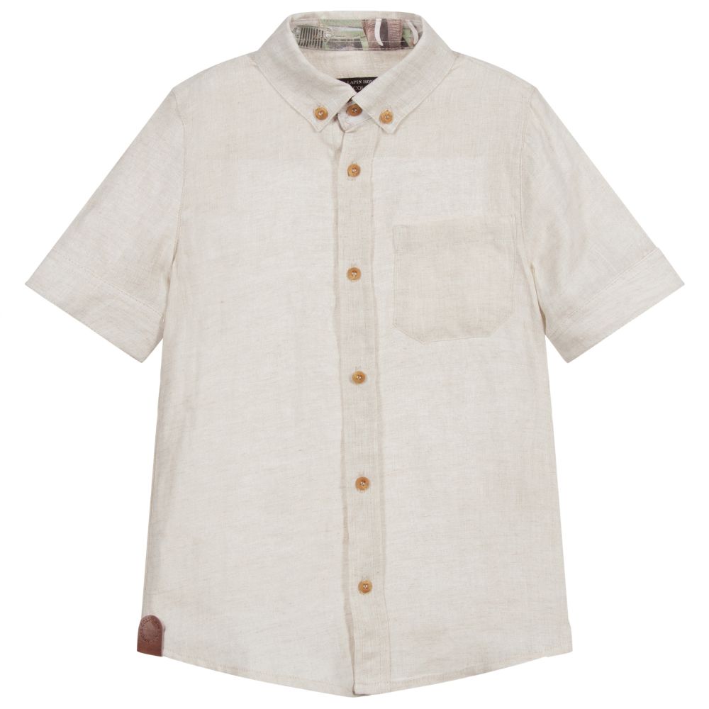 Chemise beige en lin Garcon