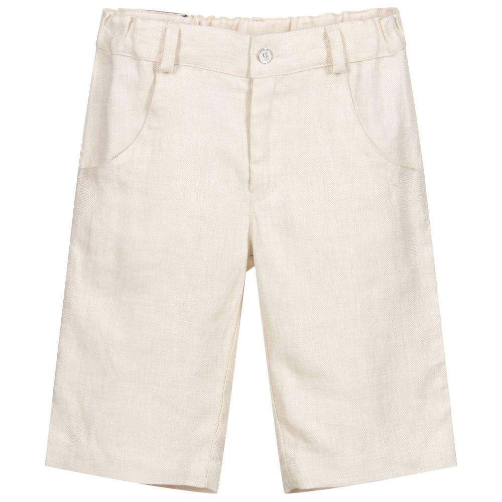 Lapin House Boys Beige Linen Shorts Set Childrensalon Outlet