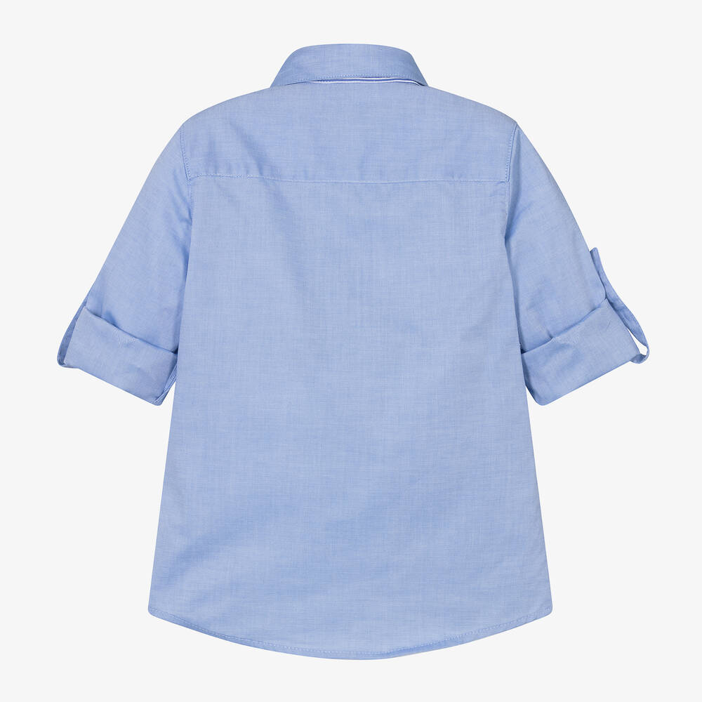 Lapin House-Boys Blue Cotton Boat Shirt | Childrensalon Outlet