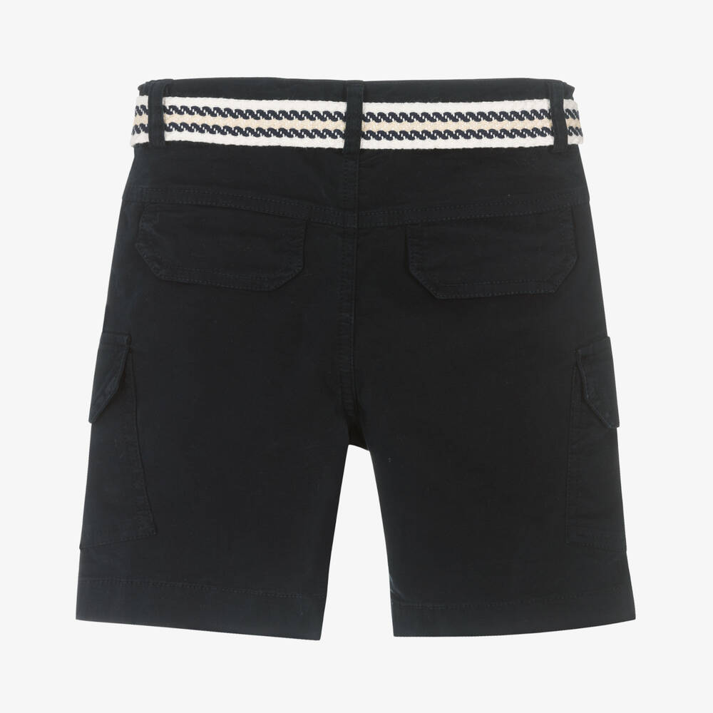 Lapin House-Boys Blue Cotton Cargo Shorts | Childrensalon Outlet
