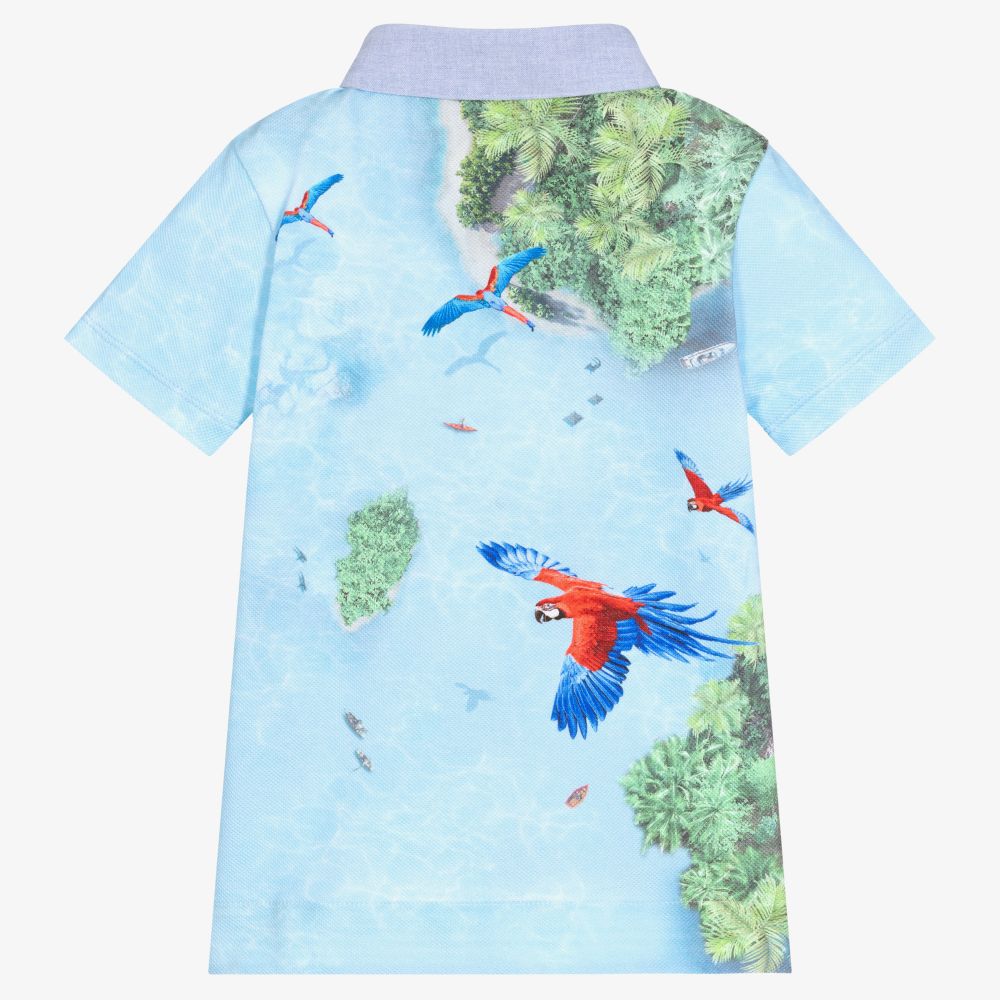 Lapin House-Boys Blue Cotton Polo Shirt | Childrensalon Outlet