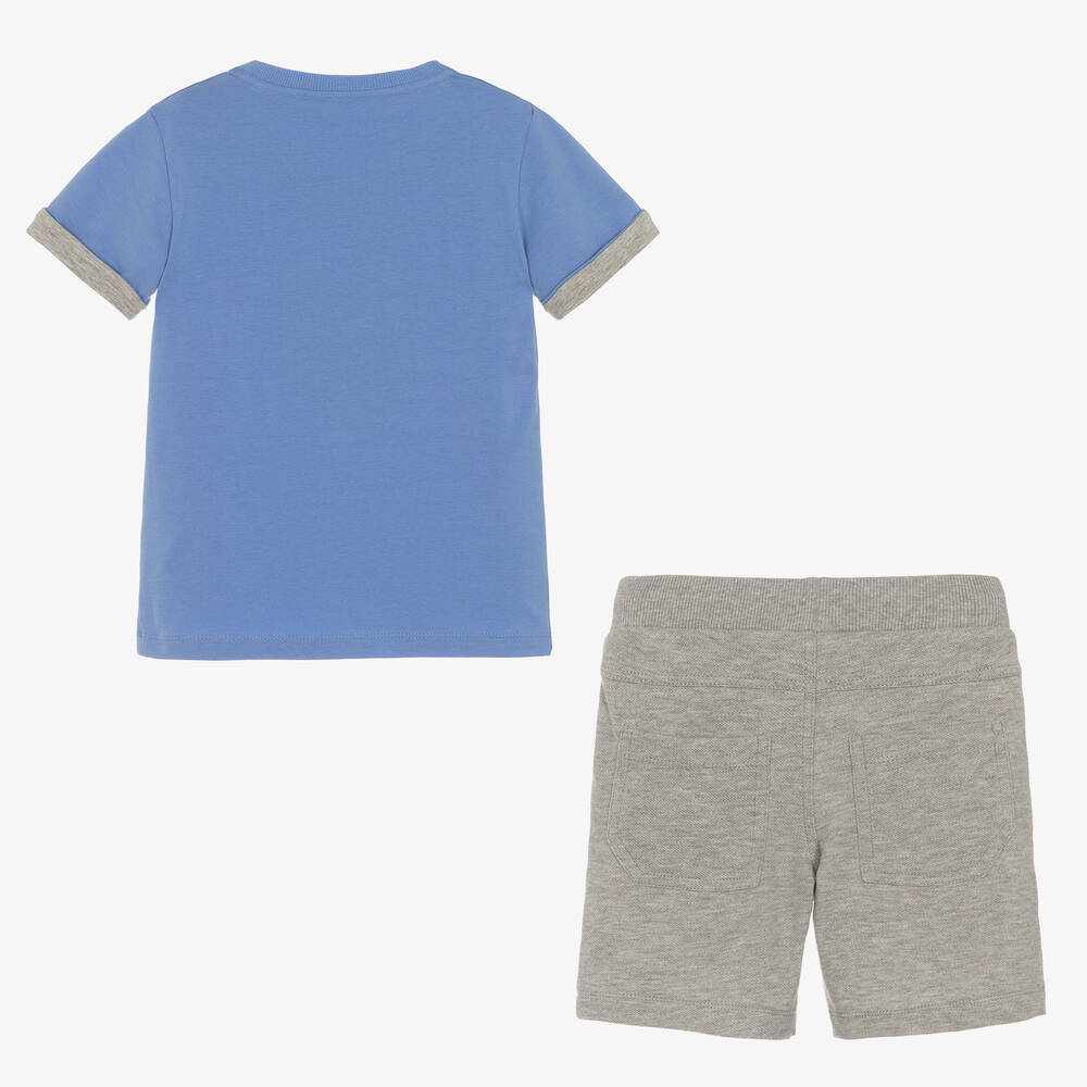 Lapin House-Boys Blue Cotton Shorts Set | Childrensalon Outlet