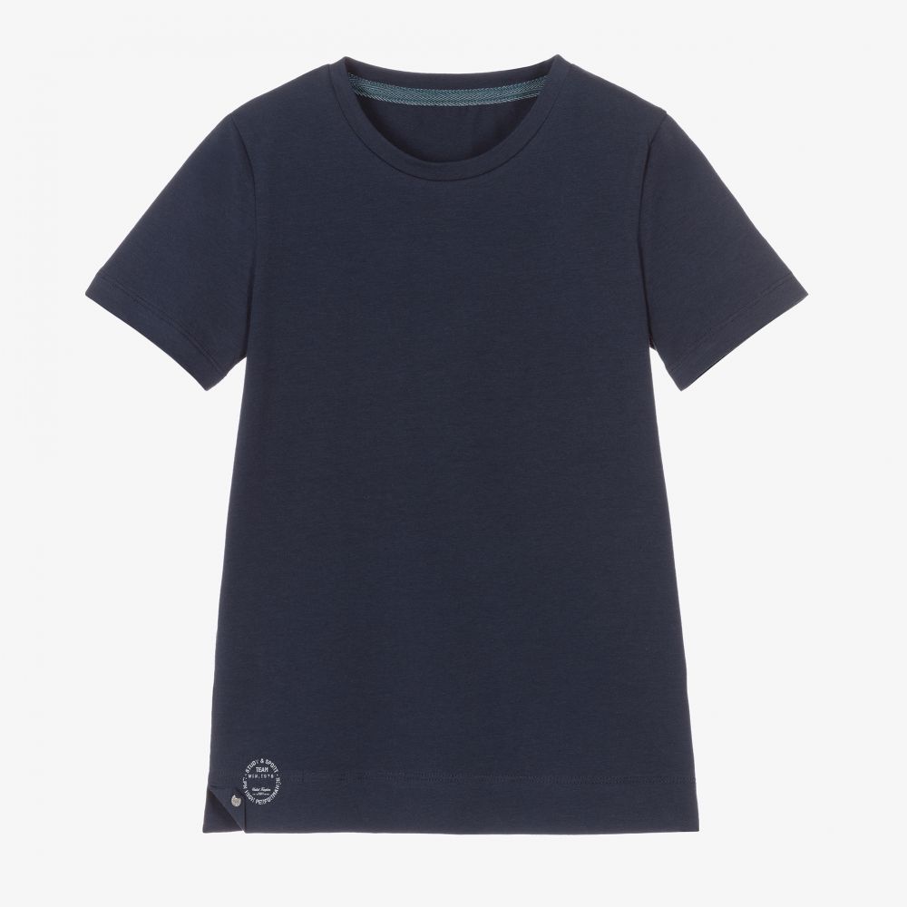 Lapin House - Boys Blue Cotton T-Shirt | Childrensalon