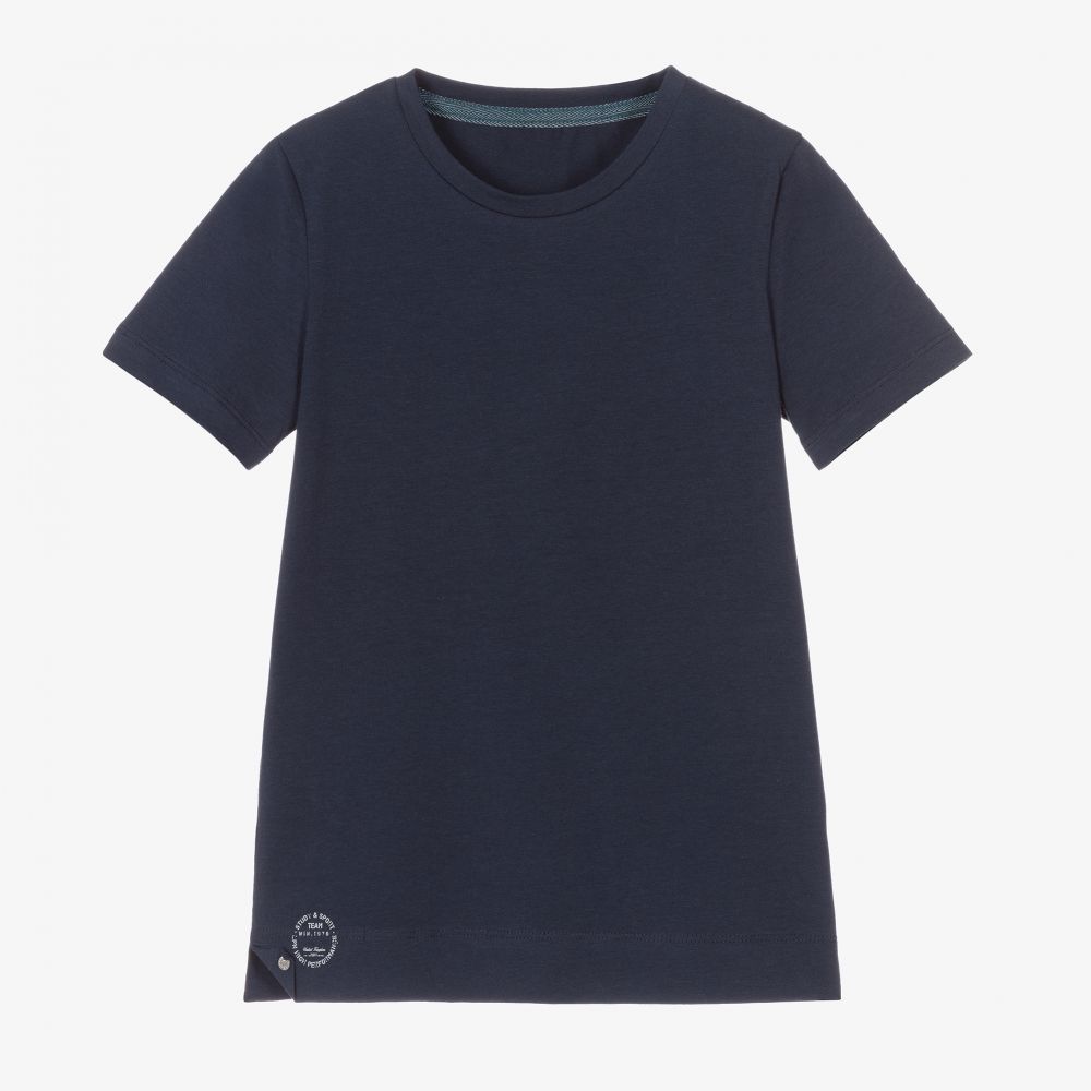 Lapin House-Boys Blue Cotton T-Shirt | Childrensalon Outlet