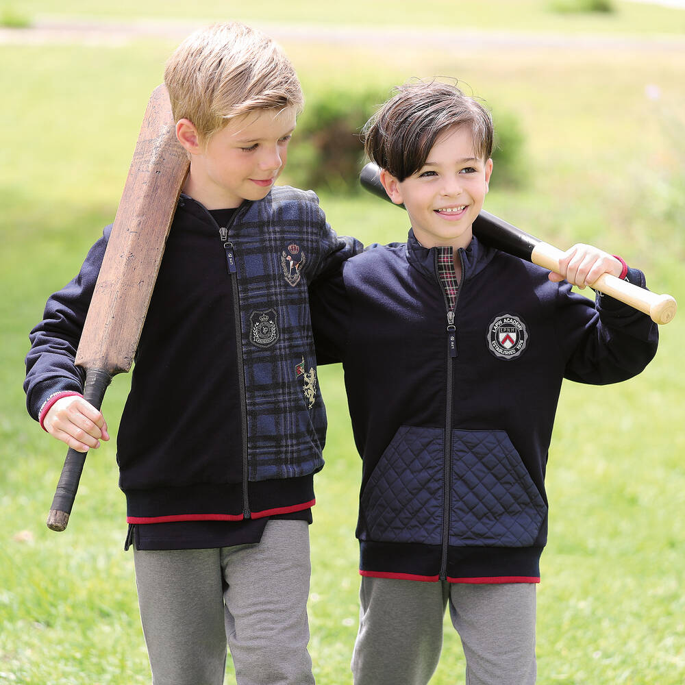 Lapin House-Boys Blue Cotton Tracksuit | Childrensalon Outlet
