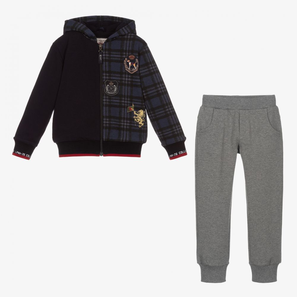 Lapin House-Boys Blue Cotton Tracksuit | Childrensalon Outlet