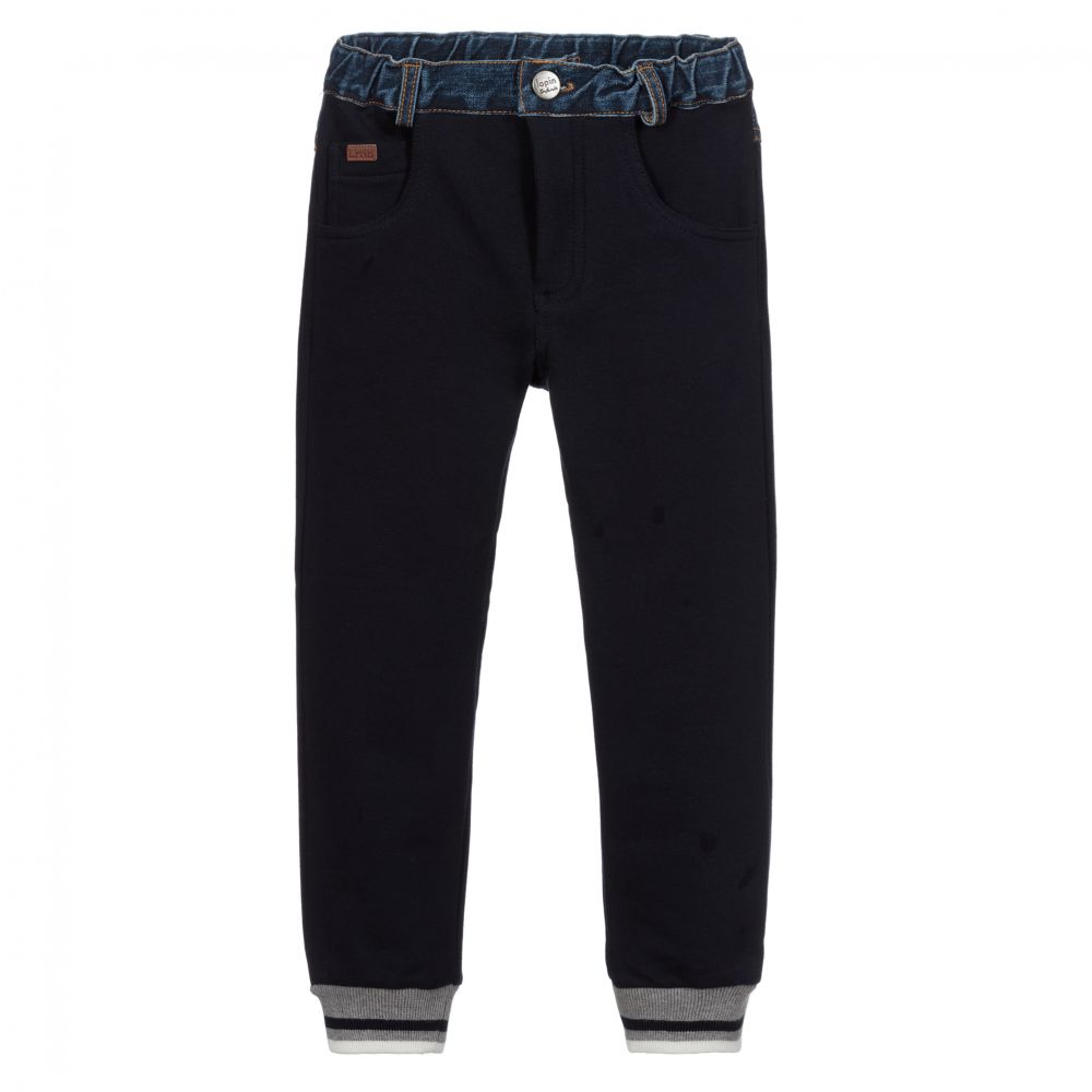 Lapin House - Boys Blue Cotton Trousers | Childrensalon