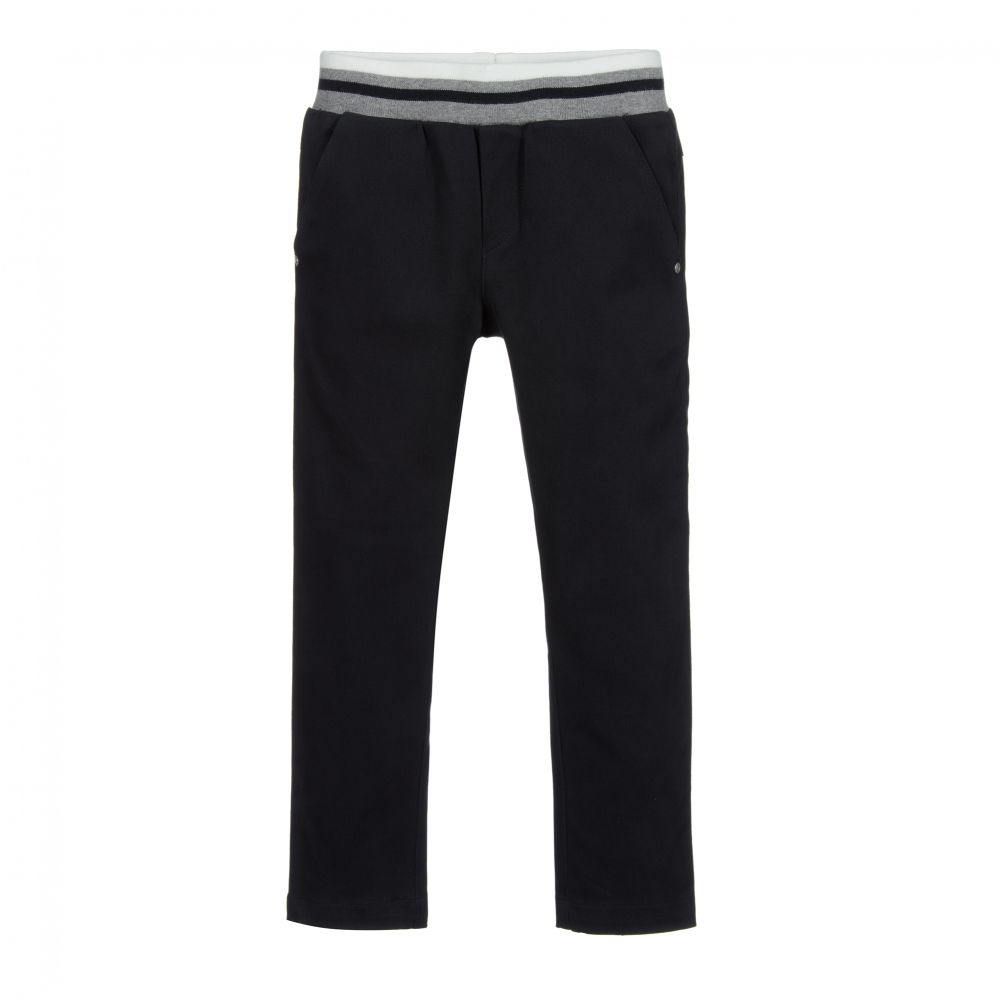 Lapin House - Boys Blue Cotton Trousers | Childrensalon