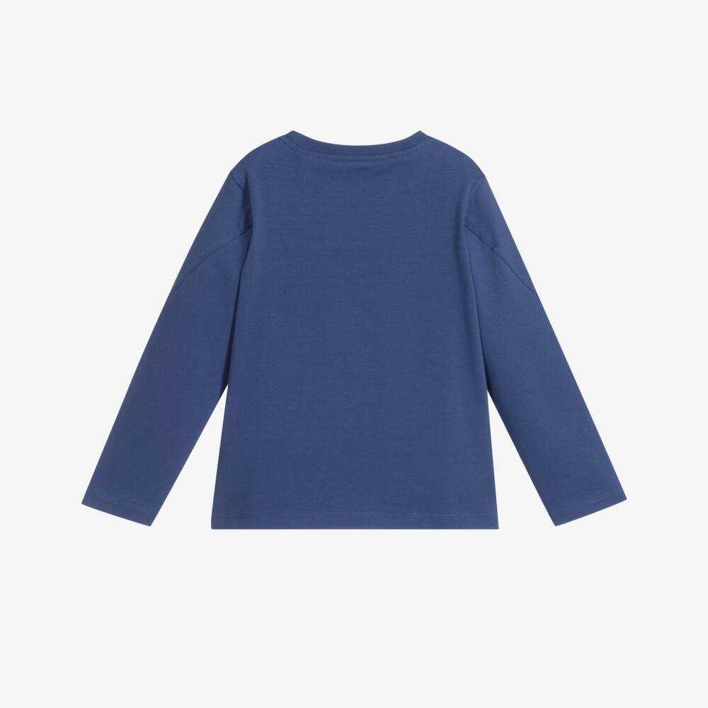 Lapin House-Boys Blue Cotton Wolf Top | Childrensalon Outlet