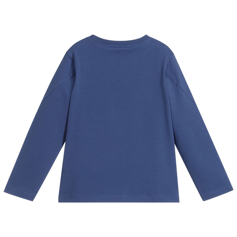Lapin House-Boys Blue Cotton Wolf Top | Childrensalon Outlet