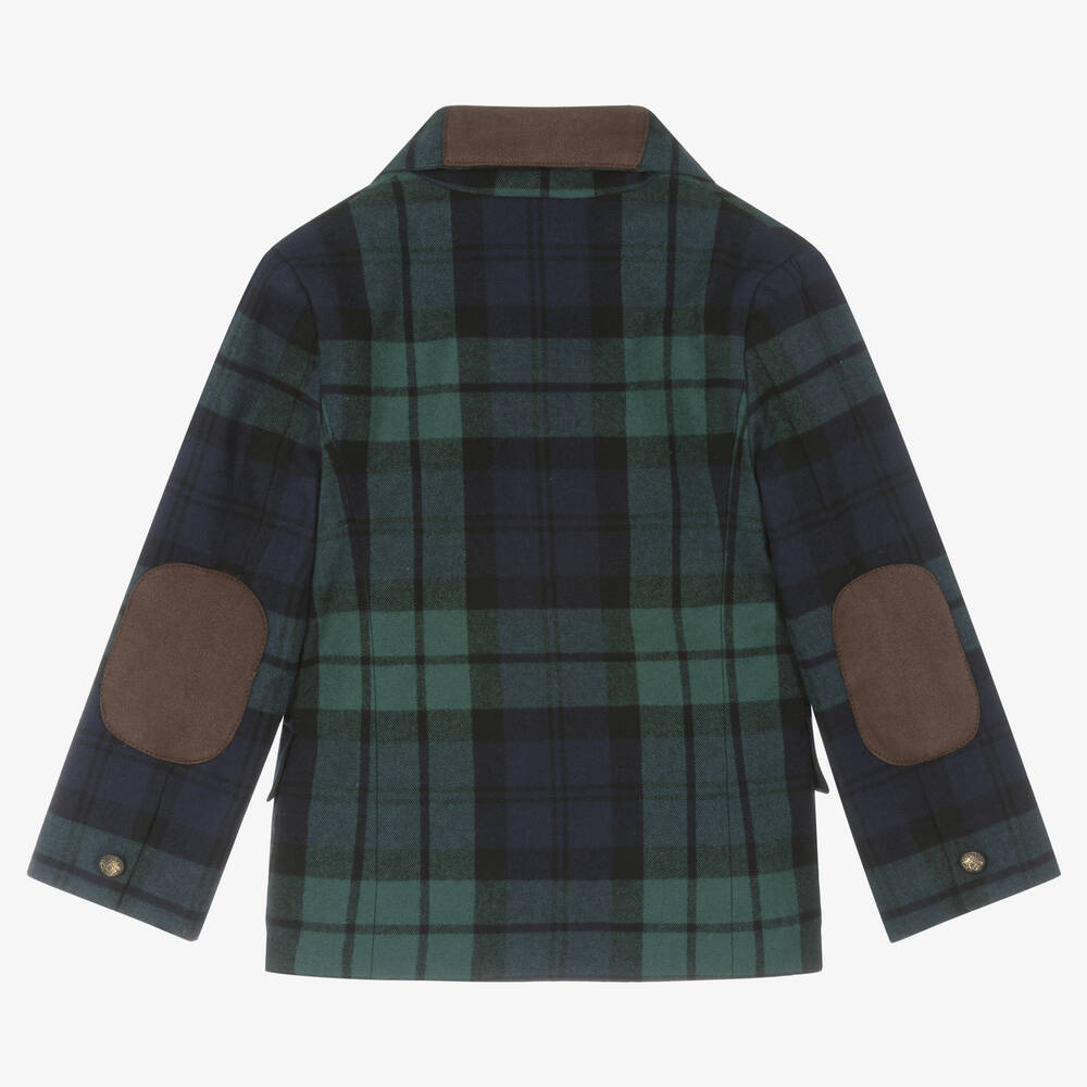 Lapin House-Boys Blue & Green Tartan Cotton Blazer | Childrensalon Outlet