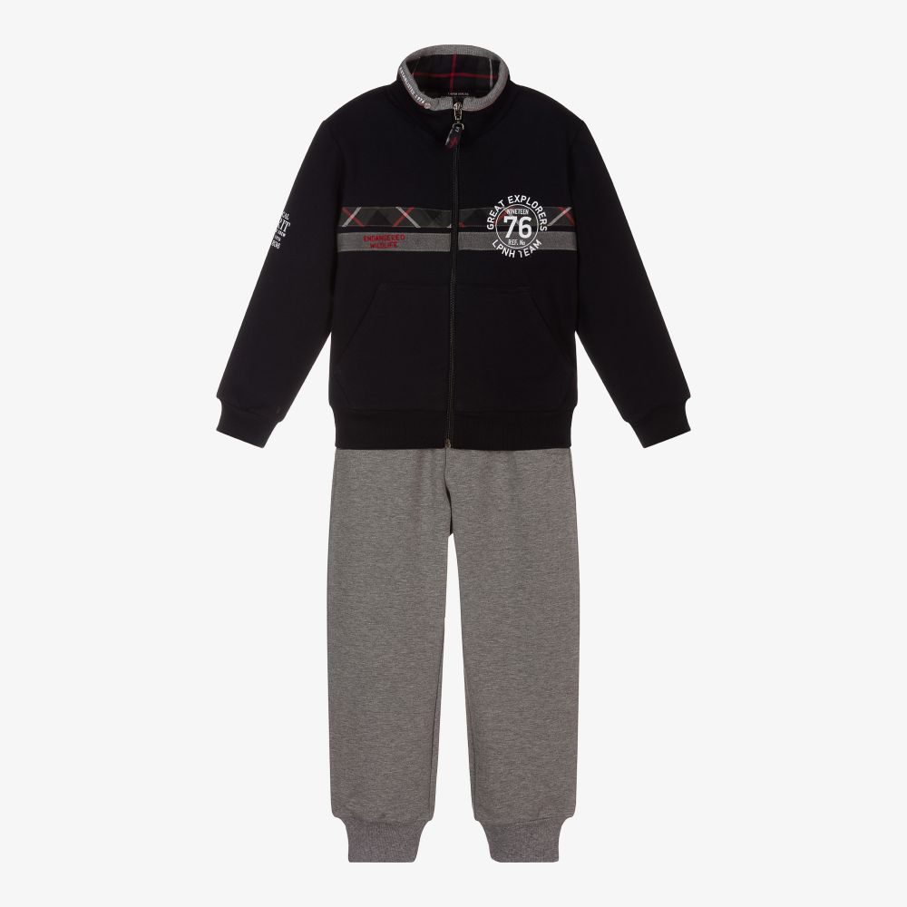 Lapin House - Boys Blue & Grey Tracksuit | Childrensalon