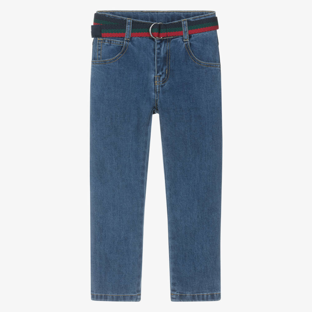 Lapin House-Boys Blue Jeans & Belt Set | Childrensalon Outlet