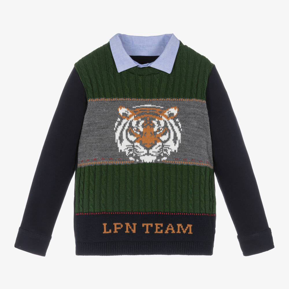 Lapin House-Boys Blue Jersey & Knitted Sweatshirt | Childrensalon Outlet