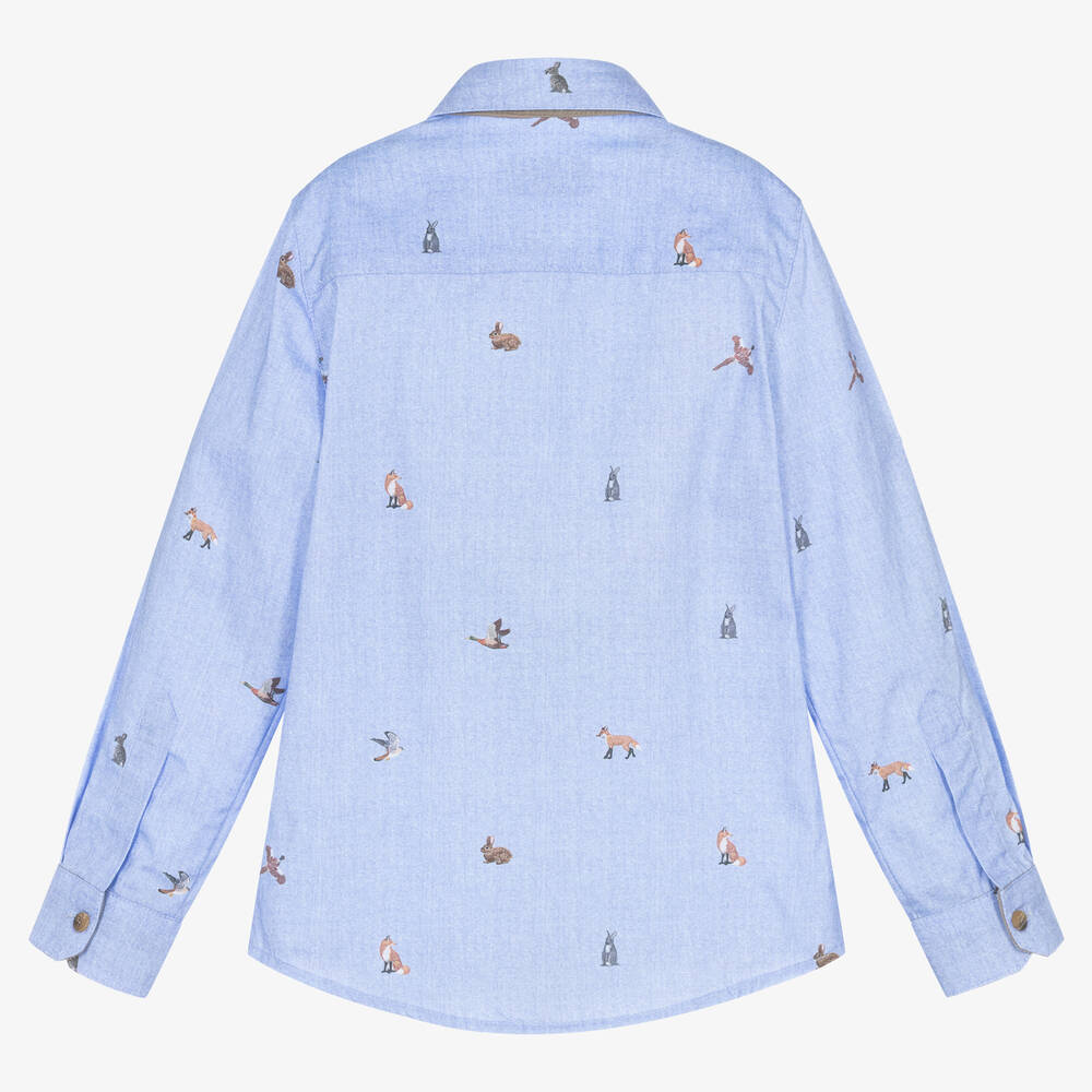 Lapin House-Голубая рубашка из хлопка оксфорд | Childrensalon Outlet