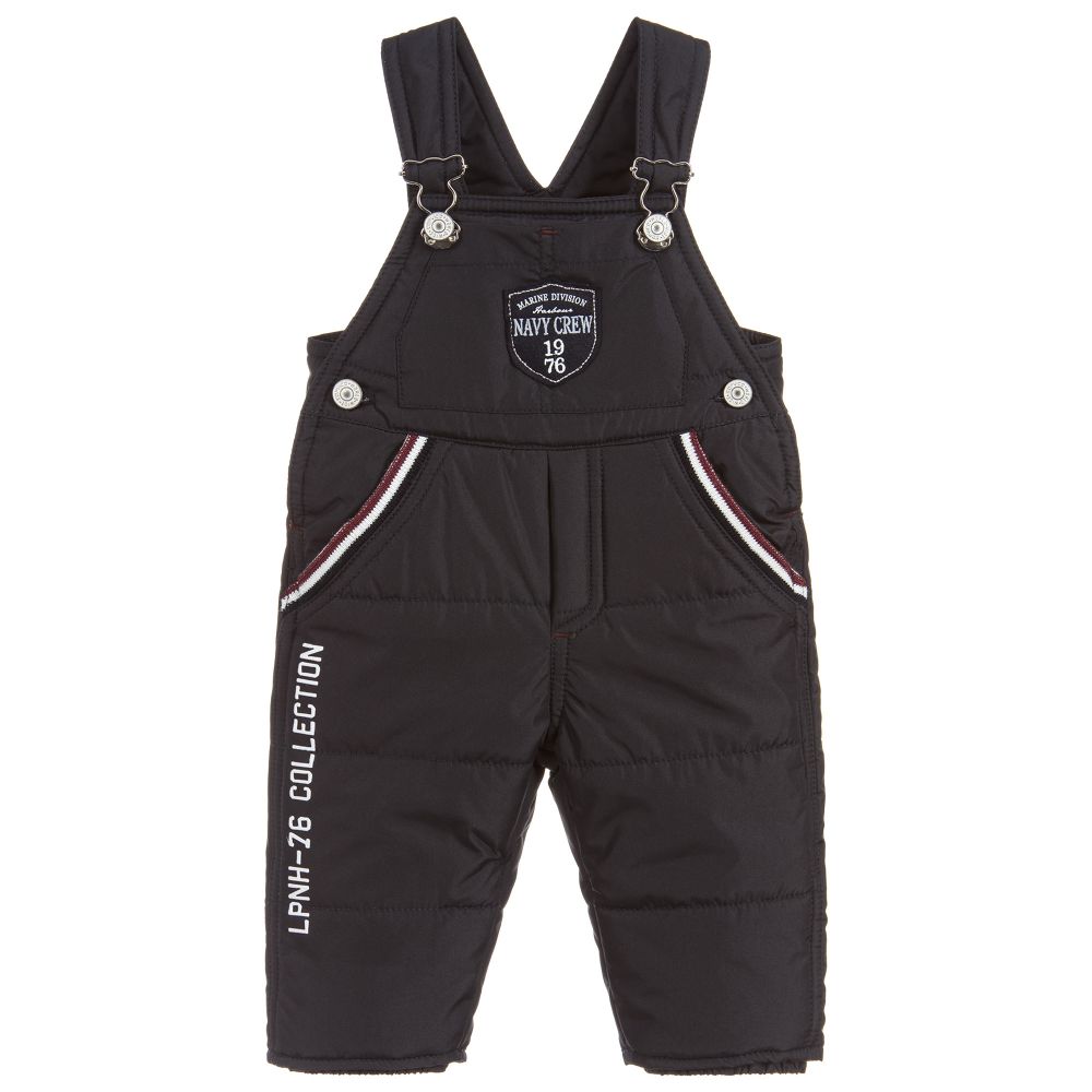 Lapin House-Boys Blue Padded Salopettes  | Childrensalon Outlet