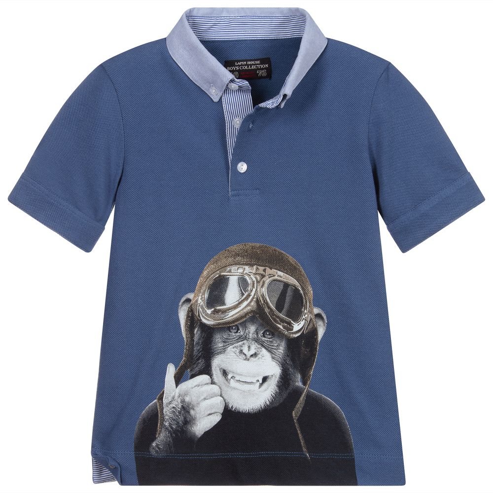 Lapin House-Boys Blue Polo Shirt | Childrensalon Outlet